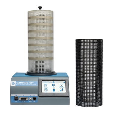 Climbing Test front view. The system is composed of electronic unit with load cell, climbing cylinder and ceiling